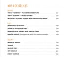 Menu Monkeys - Les entrées, plats,...