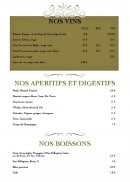 Menu Pizza Pampa - Les vins et boissons