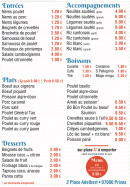 Menu Chez Vanneth - Entrées, plats et desserts