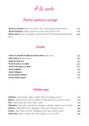 Menu L'inattendu - Les entrées, salades repas, ...