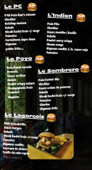 Menu Le Solo - Le lagorçois, le  sombrero, le  poyo et Indien,...