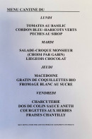 Menu L'Art des Chemins - Exemple de menu