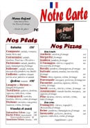 Carte et menu de La Pizz' Chez Pik'anto à Villeneuve de Berg — Le menu enfant, plats et pizzas