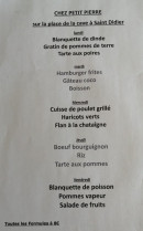 Menu Chez petit Pierre - Un exemple de menu de la semaine