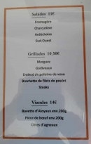 Menu L'Authentique - Les salades, grillades et viandes