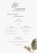 Menu L'Arbre à Pain - Menu week end