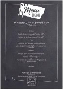 Menu Auberge de Planzolles - Un exemple de menu du jour