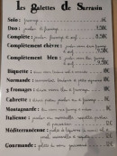 Menu Le colibri - Les galettes