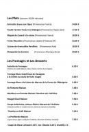 Menu Hôtel des Négociants - Les plats, fromages, ...