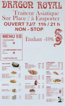 Menu Dragon Royal - La carte