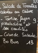 Carte et menu de La Péniche Slow food café à Tournon sur Rhone — Un exemple des plats du jour