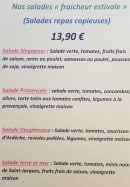 Menu Restaurant Des Tours - Salades