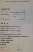 Carte et menu de Bistro la croix à Saint Fortunat sur Eyrieux — les entrées et plats