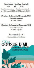 Menu Chez gousse d'ail - Les informations