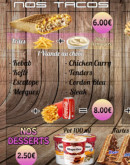 Menu My Resto - Les tacos et desserts