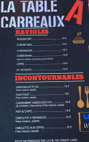 Carte et menu de La table à carreaux à Saint Sauveur de Cruzieres — Les ravioles et incontournables