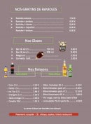 Menu Sta's Pizz'Burg - Les gratins de ravioles, glaces et boissons