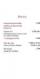 Menu Au tout va bien - Les plats divers 