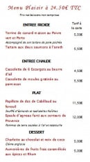 Menu Au tout va bien - Le menu plaisir