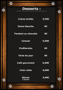 Menu Aux 3 Balais - desserts