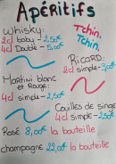 Carte et menu de Famillys friterie à Nouvion sur Meuse — Les apéritifs