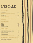 Menu L'escale - Les salades, omelettes, ...