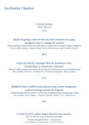 Menu La Principauté - Les entrées