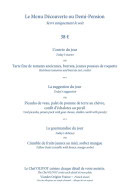 Menu La Principauté - Menu découverte