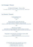 Menu La Principauté - Les fromages