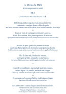 Menu La Principauté - Menu du midi