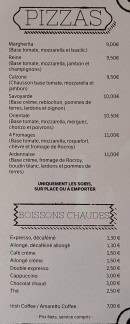 Menu Les 3 C - Les pizzas et boissons chaudes