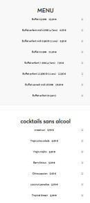 Menu Wok Grill - Les menus et cocktails sans alcools