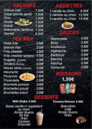 Menu Le 212 - Les salades, assiettes, ...