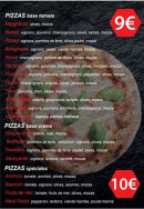 Menu Le 212 - Les pizzas