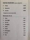 Menu Chez Nini - Les frites et boissons