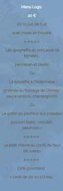 Menu Le Lion D'Or - Menu logis