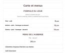 Carte et menu de Auberge du Pied des Monts à Grivy Loisy — Formule du jour