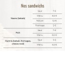 Menu Dubai Eat - Les sandwichs