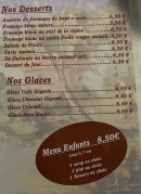 Menu Le Coeur du village - Les desserts,  glaces et menu enfant