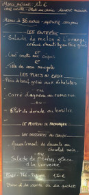Carte et menu de Auberge de Fountescut à Sieuras — Exemple de menu