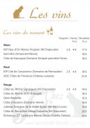 Menu Chez Felix - Vins