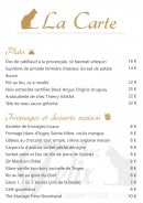 Menu Chez Felix - Plats, fromages et desserts 