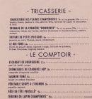 Menu Le Tablier - Un extrait de la carte