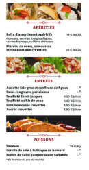 Carte et menu de Rôtisserie Du Pont Vert à Troyes — Les apéritifs, entrées et poissons