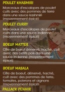 Menu Soleil de l' Inde - Formule rapide page 2