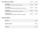 Menu Le Kiosque à Pizzas - Les pizzas sucrées et desserts