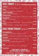 Menu Le Bar Du Coin - Les pizzas