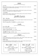 Menu Les Voiles - Les viandes, burgers, poissons