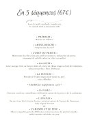 Carte et menu de L'Aube des Sens à Creney Pres Troyes — En 5 séquences