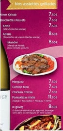 Menu Restaurant Pamukkale - Assiettes grillades